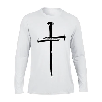 Pánske 3D Tlač Dlhý Rukáv T-Shirt O Voľné Krku Kríž Dlhý Rukáv Jar Jeseň Bežné Unisex Plus Veľkosť Oblečenie pre Mužov