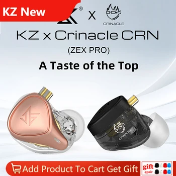 KZ X Crinacle IČO（ZEX Pro）In-Ear HIFI Slúchadlá Elektrostatické Hybird Technológie Káblové Slúchadlá Noice Zrušenie EDS EDA Zsn Pro X