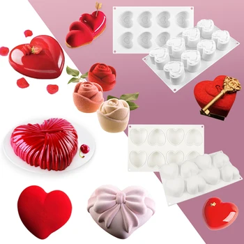 Valentína Srdce Silikónové Tortu Formy Čokoláda Formy Výročie Svadby Mousse Pečenie Nástroje Kuchyňa Pečenie Nastavenie