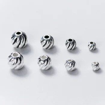 5 ks/veľa 925 Sterling Silver Plavidlá Kolo Dištančné Korálky 3 mm 4 mm 5 mm 6 mm Ručne vyrábané Dekorácie Lištovanie Materiálov DIY Šperky Robiť