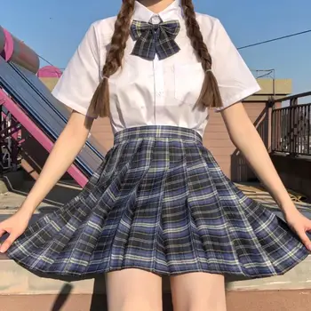 Harajuku y2k Kawaii Ženy Gotický Skladaný Kockované Sukni, Letné Módy JK Cosplay Žena Vysoký Pás Sexy Tanec Mini Krátke Sukne