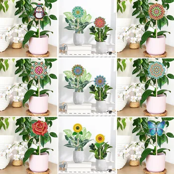 5D DIY Diamond Maľovanie Slnko, Kvet Rastliny, Dekorácie Stick Vianočné Dekorácie, kvetináče, Krytý Spálňa Domov Ozdoby