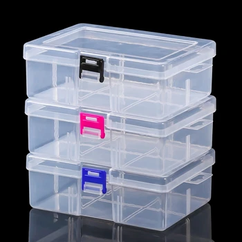 1PC Transparentné Komponent Skrutku Úložný Box Šperky Zobraziť Praktických Cvičení Plastový obal Box Nástroj Prípade Skrutku Šitie Box