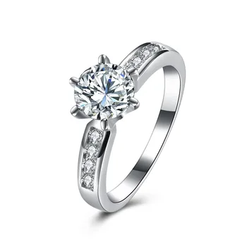 AAA Zirkón Zásnubné Prstene pre ženy, strieborná farba Snubné prstene žena anel Rakúskych Kryštálov Šperky najvyššej kvality