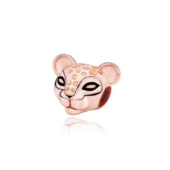 Veľkoobchod 925 Sterling Silver Korálky Ružová Gepard Avatar Kúzlo Fit Pôvodné Pandora Náramky DIY Ženy Módne Šperky Darček