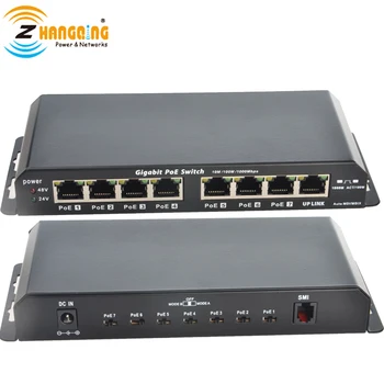 7+1 Port 10/100/1000Mbps Pasívne Gigabit PoE Switch 802.3 af alebo 24V Pre IP Kamery, VOIP Telefón, WiFi Prístupový Bod, MikroTik
