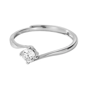 S925 mincový striebro osobnosti dizajn štyri pazúr jeden diamantový prsteň, šperky pre ženy