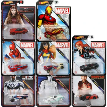Skutočnú Na Sklade Hot Kolesá Marvel Spider-man, Black Widow Vízie Iron Man Mark L Charakter Autá 1:64 Diecast Hračka Auto GJH91