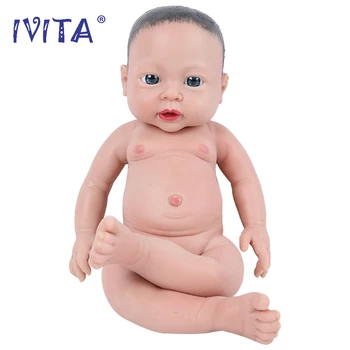 IVITA WG1503H 41 cm 2000g 100% celého Tela Silikónové Baby Doll Maľované Vlasy Realistické Reborn Baby Doll Pre Deti Vianočné Hračky