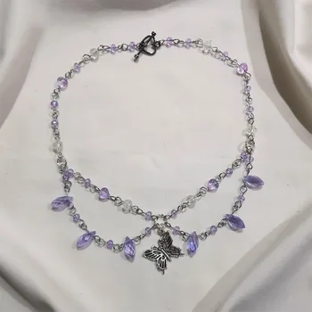 Víla, Motýľ náhrdelník Vyhlásenie Ideálny darček pre priateľku najlepší priateľ fairycore šperkov náhrdelník y2k