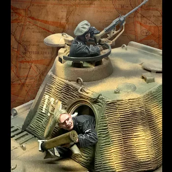 1/35 Rozsahu Die Cast Živice Vojak Obrázok Auta druhej svetovej VOJNY Tank Panther Vojak 2 Osoby Nezmontované Unpainte Micro Scény Rozloženie Diy Hračka