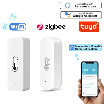 Tuya ZigBee3.0 WiFi Teplota A Vlhkosť, Senzor Smart Home Prácu S Inteligentnými Prepojenie Alexa Domovská Stránka Google Asistent