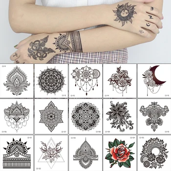 Nové Dočasné Tetovanie Nepremokavé Henna Tetovanie Pierko Mandala Vzor Módy Sexy Kľúčnu Kosť Rameno Nálepky, Nálepky Veľkoobchod