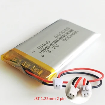 3,7 V 900mAh Lítium-Polymérová LiPo Nabíjateľná Batéria s JST 1,25 mm konektor 2pin 603048 Pre Mp3, MP4 GPS, bluetooth, fotoaparát