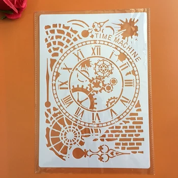 A4 veľkosť hodiny Kvet Nástenné Maľby Šablóny Pečiatky Album Album Dekoratívne Razba Craft Papier DIY Kvet Štítok Vzorkovníka
