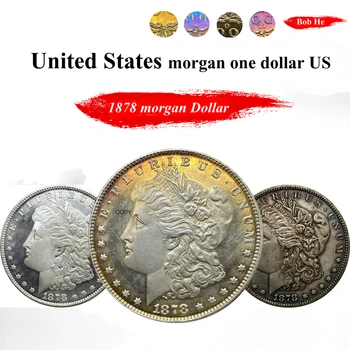 1878 Spojené Štáty Morgan Jeden Dolár NÁS Mince Cupronickel Pozlátené Striebro Morgan Strieborné Mince Dollor