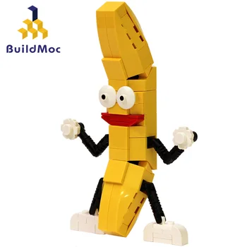 MOC Vtipné Hračky Tanec Žltý Banán Mini Stavebné kamene, Tehly Novinka Zobraziť Ovocie Interaktívne Zostaviť Model Pre Deti Darček