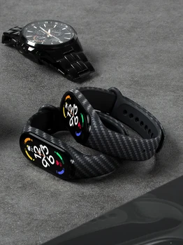 Carbon fiber popruh Pre Xiao Mi Band 7 nfc Náramok smartwatch MIband 5 silikónový náramok correa Mi Band 4 5 3 6 príslušenstvo