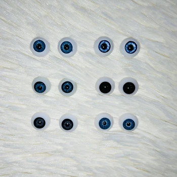 6pcs 12mm Bábika Buľvy Polkruhu Akryl Doll Eyes DIY Zmiešané Farby Modrá Plastová Bábika Buľvy Bábiky Hračky Príslušenstvo