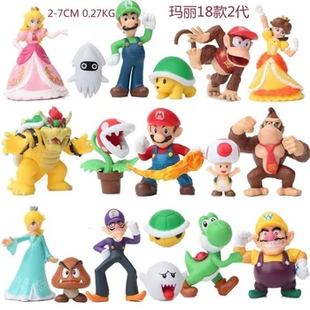 Super Mario Bros, Anime Postavy Mario Yoshi Broskyňa Luigi Plachý Chlapík, Huby Donkey Kong PVC Akcie Obrázok Model Hračky, Kreslené Bábiky