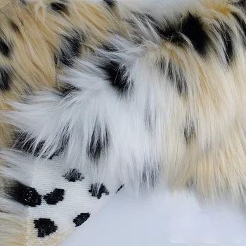 Dlho Pilot Umelú Kožušinu Textílie Luxusné Leopard Žakárové Dve farby, Oblečenie, Topánky Materiál Hračka DIY Shaggy DIY Chlpaté Textílie 1 Yard
