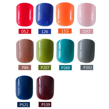 24pcs Nové módne solid farba candy nechty Krátke plochou hlavou 9 Farbu môžete vybrať