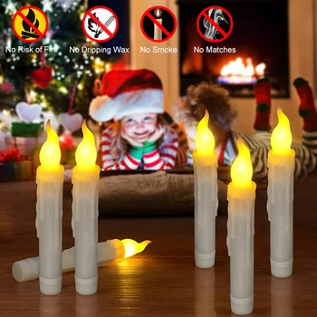 Blikajúce Flameless Sviečky s Diaľkovým ovládaním LED Elektrické Sviečky, Vianočné Ploche Dekorácie Plameň Svetla Svadobné Party Decor