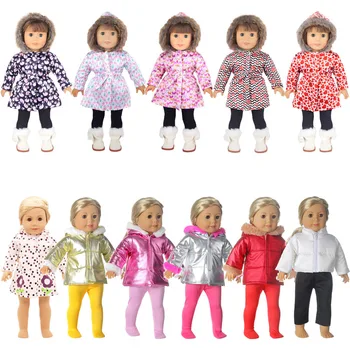 2022 Nové Nadol Bunda + Legíny/Nohavice Doll Oblečenie Vhodné 18-Palcové Americké Dievča Bábiku Šaty, Príslušenstvo,Dievča Hračky