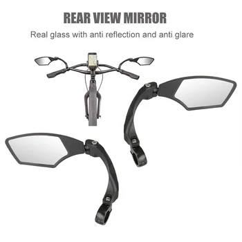 Požičovňa Spätné Zrkadlo Otáčanie 360 Nastaviteľné HD Anti-Shock Sklo Objektívu Cyklistické Jasné Riadidlá Doľava Doprava Zrkadlá