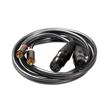 Dual RCA Koaxiálny Audio Kábel do 2 XLR Samica Zapojte Koaxiálny Adaptér Profesionálne Á Video Drôt