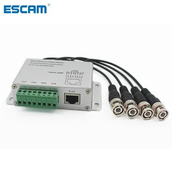 ESCAM CCTV 4 Kanálový Pasívny Video Vysielač Balun BNC Male na Rj45 UTP Cat5 4 CH UTP Video Balun plynu pre KAMEROVÝ Systém