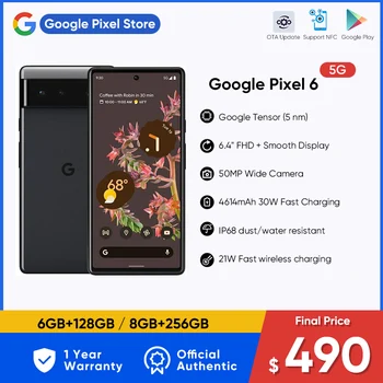 Google Pixel 6 5G Smartphone 8GB RAM, 128 GB/256 GB ROM 6.4