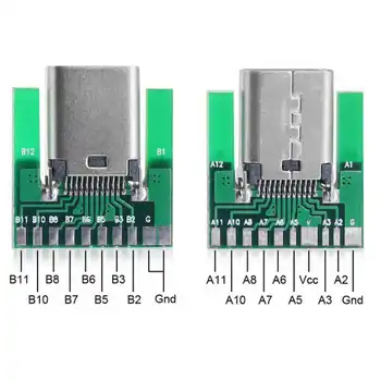 Jimier CY DIY 24pin USB 3.1 Typ C Female Zásuvka Konektor SMT typ spojené s PC Kábel Dosky