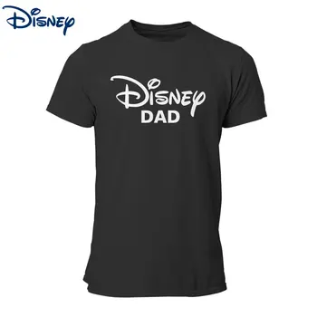 Disney Otec Biele Logo T-Shirt pre Mužov Novinka Čistej Bavlny Tees Okrúhlym Výstrihom, Krátky Rukáv Disney Tričká Oblečenie 6XL
