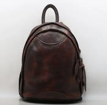 118 vintage pravej kože školský batoh bag malá taška pre voľný čas pre ženy vysokej kvality