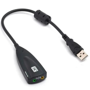 Externý USB Zvuková Karta 7.1 Adaptér 5HV2 USB na 3,5 mm Jack 3D CH Zvuk Antimagnetic Audio Slúchadlá s Mikrofónom Pre Notebook, PC a PS4