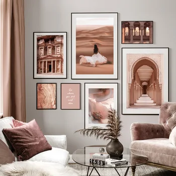 Nádherné Maroko Architektúry Púšti Cestovné Kvetinový Plagát Obrázky na Stenu Umenie Výtlačkov Plátno na Maľovanie pre Spálne Domáce Dekorácie
