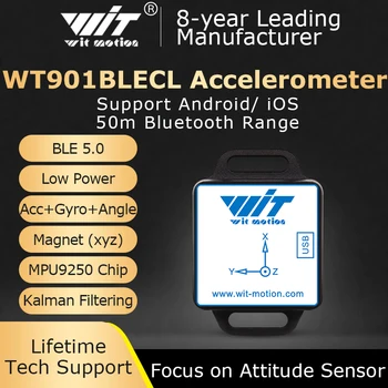WitMotion WT901BLECL BLE 5.0 Low-spotreba 3 Os Akcelerometer+Gyroskop+Magnetometrické MPU9250 Pre IOS/Android, 50meters rozsah