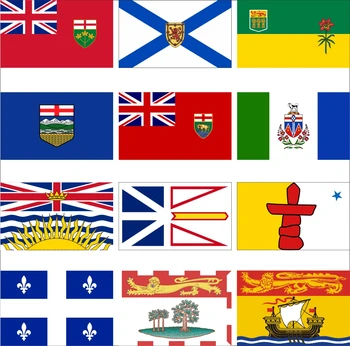 Kanada 13 Provincií Vlajka 3X5ft 90X150cm 100D Polyester Quebec A British 60x90cm 21x14cm Banner