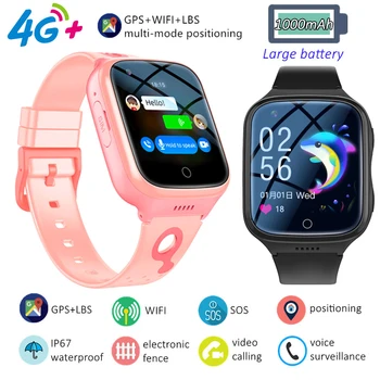 4G Deti Smart Hodinky Telefóny Hovor Deti Smartwatch GPS Bluetooth Hodinky 1000mAh LBS WIFI Nepremokavé Smart Hodinky SOS SIM Karty