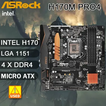 LGA 1151 základnej Dosky ASRock H170M Pro4 základná Doska Intel H170 DDR4 HDMI DVI-D Micro ATX Podporuje 7. 6. Gen Intel Core procesory