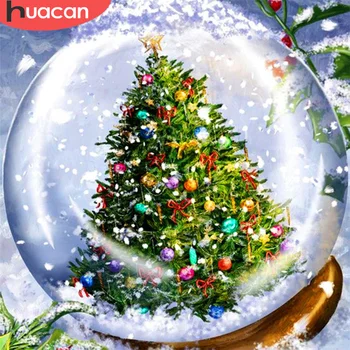 HUACAN Diamond Maľby Plné Námestie/Kolo Vianočný Stromček Diamond Výšivky Mozaiky Cartoon Domáce Dekorácie