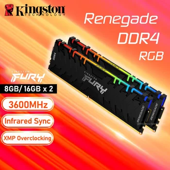 Kingston DDR4 Ram Fury Renegade RGB DDR4 Pamäte 8 GB 16 G 3600MHz PC pamäte RAM Memoria Počítač Intel AMD Ploche 1.2 V DIMM 288Pin Nové